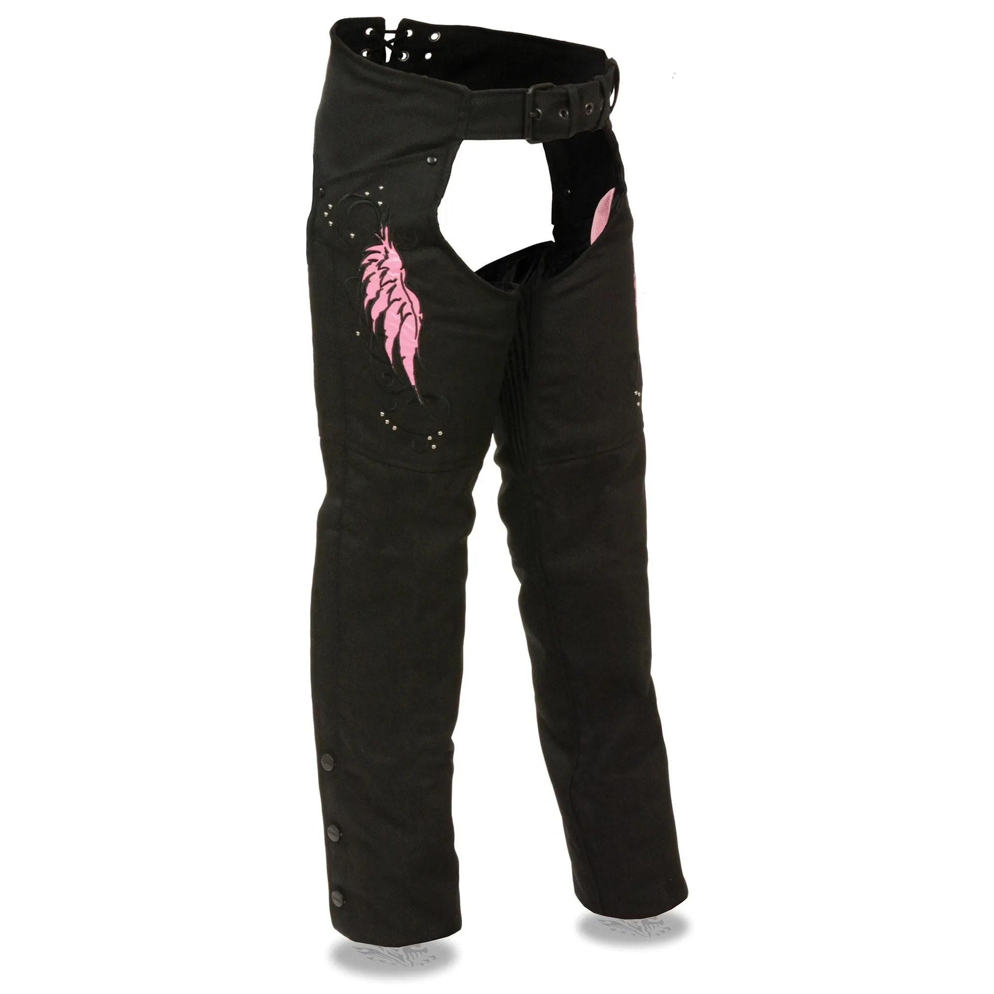 Women’s Textile Chap w/ Wing & Rivet Detailing