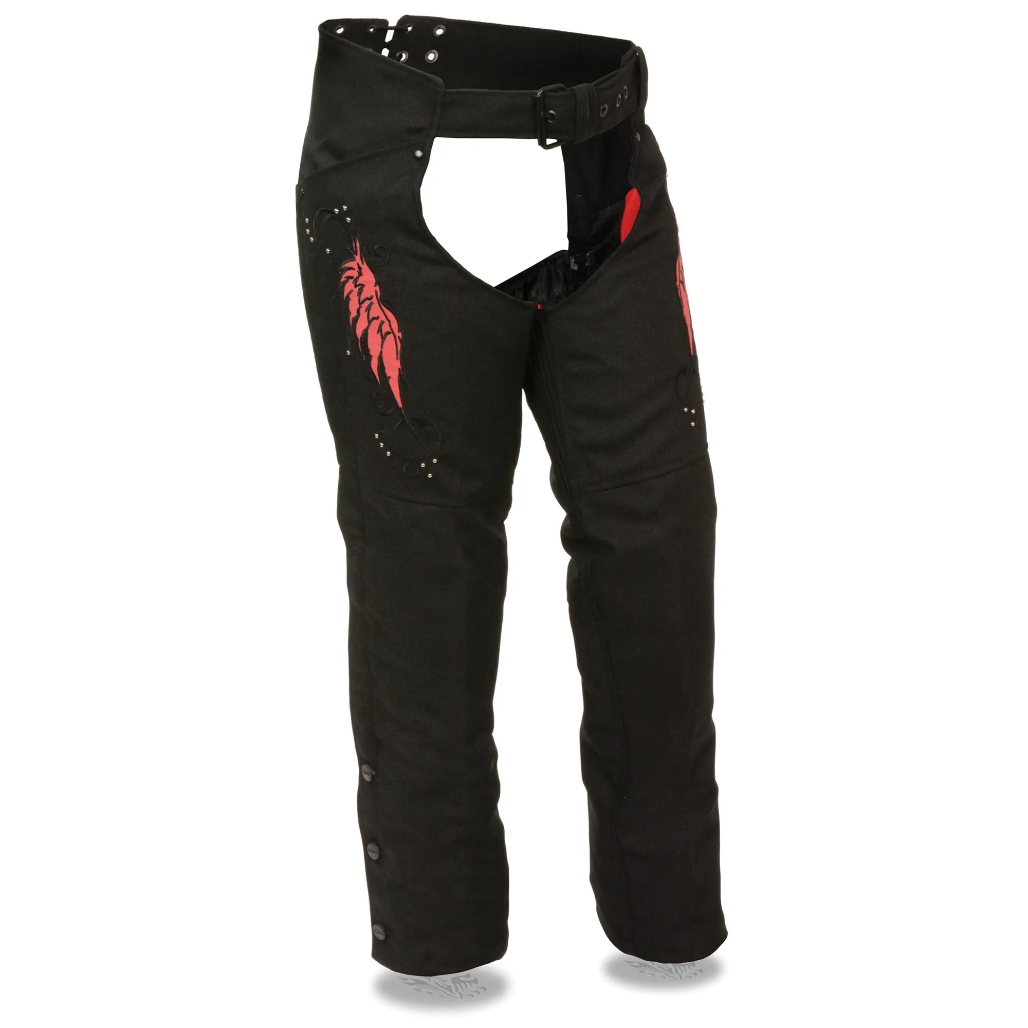 Women’s Textile Chap w/ Wing & Rivet Detailing