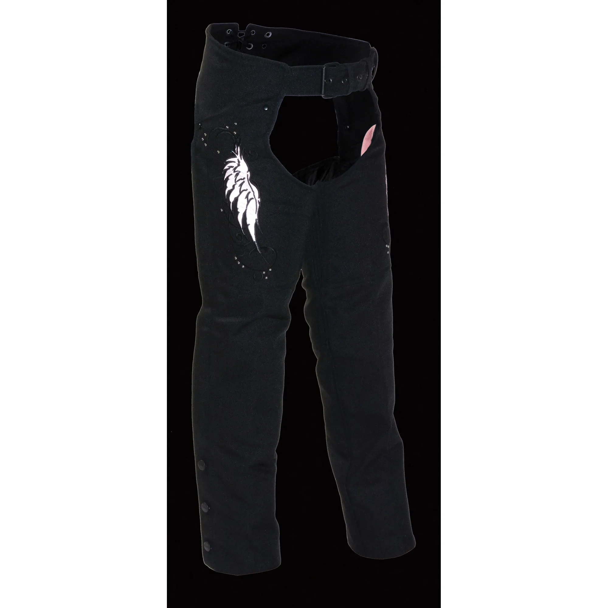 Women’s Textile Chap w/ Wing & Rivet Detailing