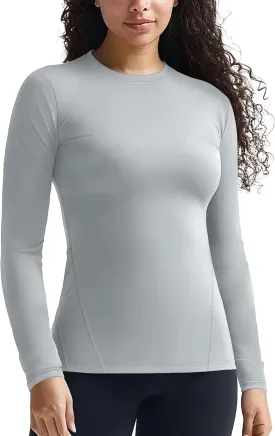 Zengjo Womens Thermal Tops Lightweight Long Sleeve Running Workout Shirts Cold Weather Athletic Baselayer Soft Fitted Warm