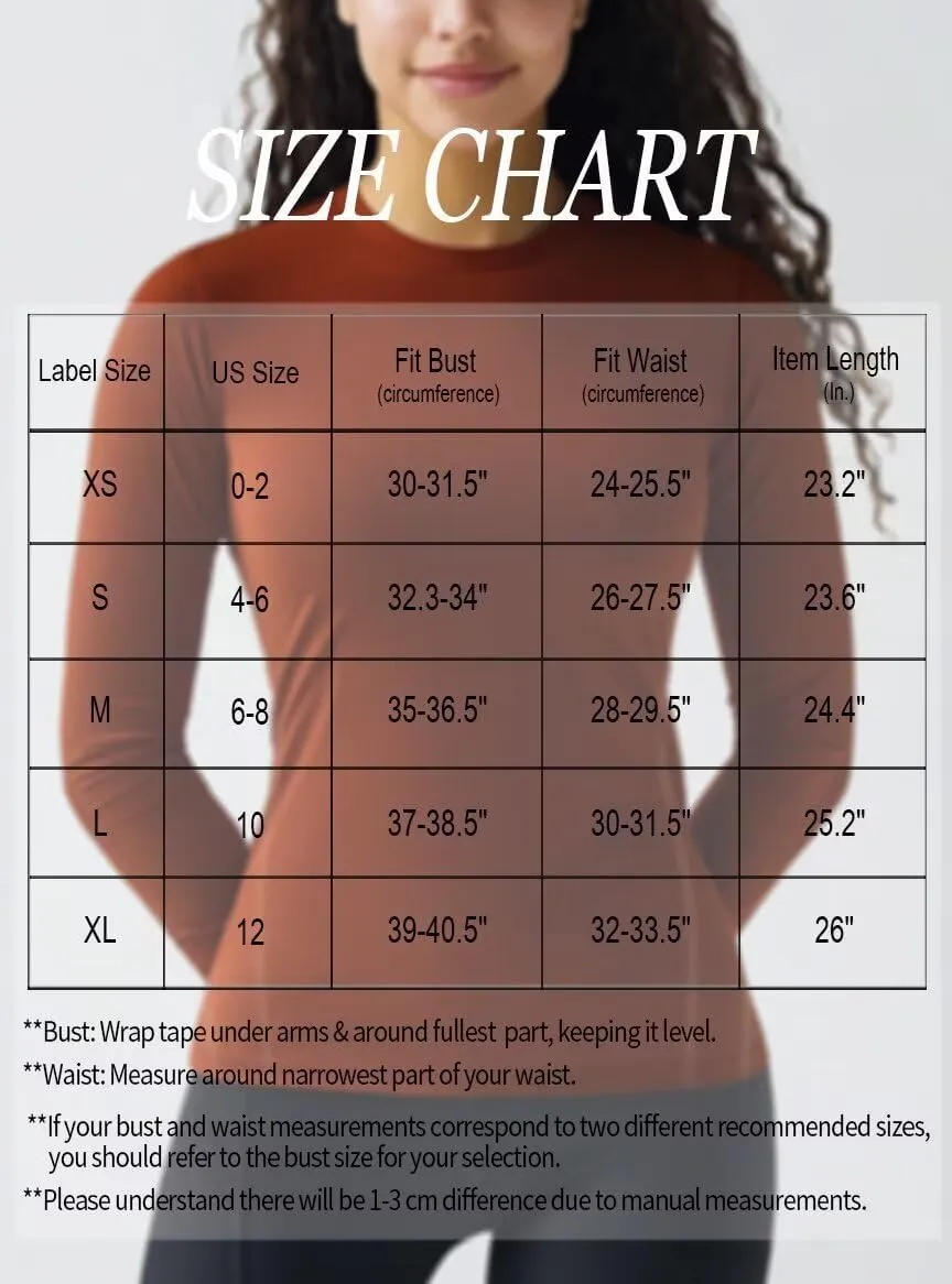 Zengjo Womens Thermal Tops Lightweight Long Sleeve Running Workout Shirts Cold Weather Athletic Baselayer Soft Fitted Warm